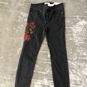 Loft Embroidered Skinny Jeans